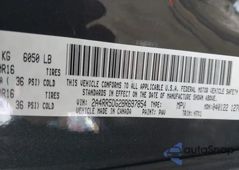 2011 Chrysler Town & Country Touring from USA, damaged, VIN 2A4RR5DG2BR697854